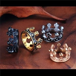 Amazon | INRENG メンズ ステンレス リング レトロ ロイヤル
